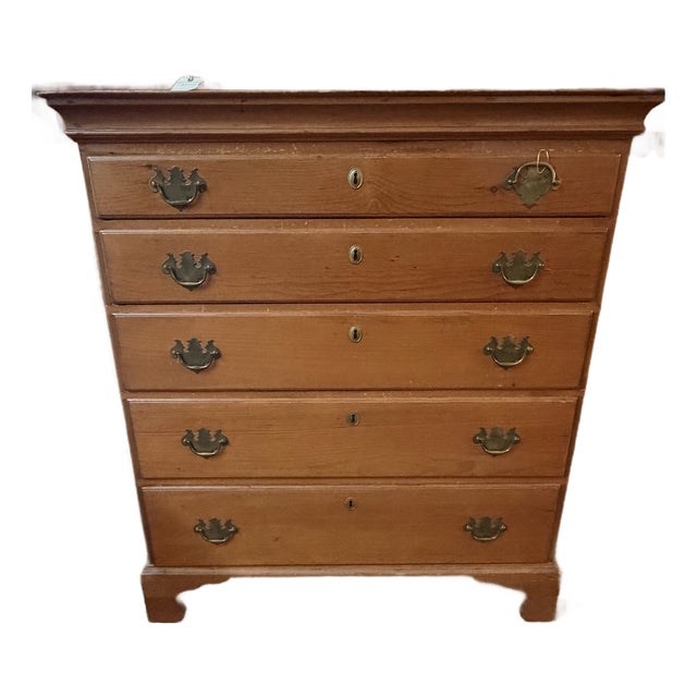 Antique 18th Century Pine Chippendale Style Chest of Drawers For Sale