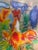 Original rooster watercolor. A gorgeous piece of his favorite subject. The painting by well listed Mariano Rodriguez...