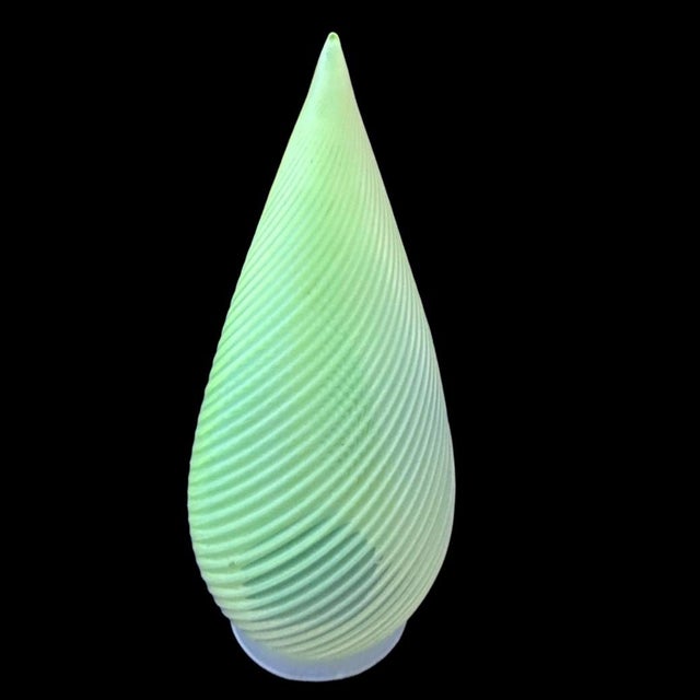Antique Opalescent Uranium Glass Bullet Swirl Pendant Light Shade 9" For Sale - Image 4 of 10