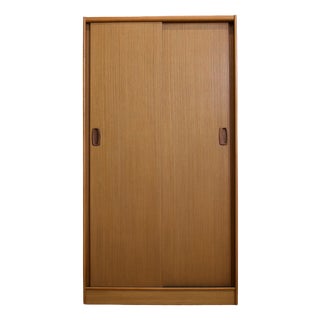 Teak Double Sliding Door Wardrobe from Austinsuite, 1960s For Sale