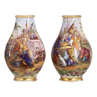 Large 19th Century Porcelain Vases, Set of 2 For Sale