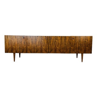 Scandinavian Walnut Sideboard with Tapered Legs, 1960 For Sale