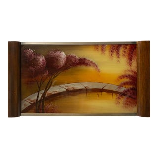 Art Deco Style Serving Tray With Japanese Cherry Blossoms For Sale