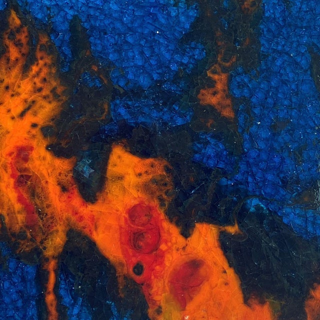 Large Ceramic Art Tiles with Multi Color Bright Glazes, 1970s, Set of 4 For Sale - Image 13 of 15