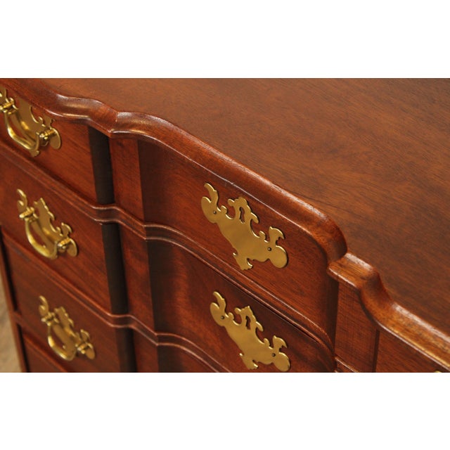 Chippendale Style Custom Crafted Mahogany Blockfront Chest For Sale - Image 11 of 13