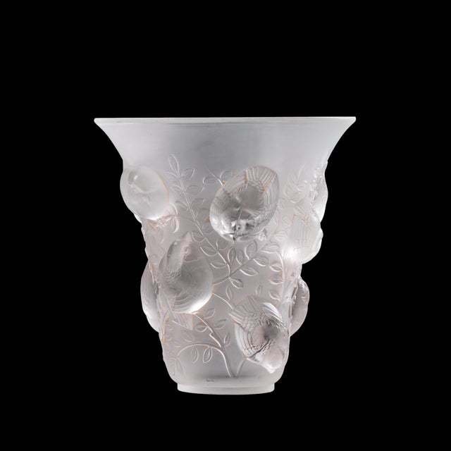 René Lalique St. Francois Frosted Crystal Vase This vase measures: 6.625 wide x 6.625 deep x 7 inches high Excellent...