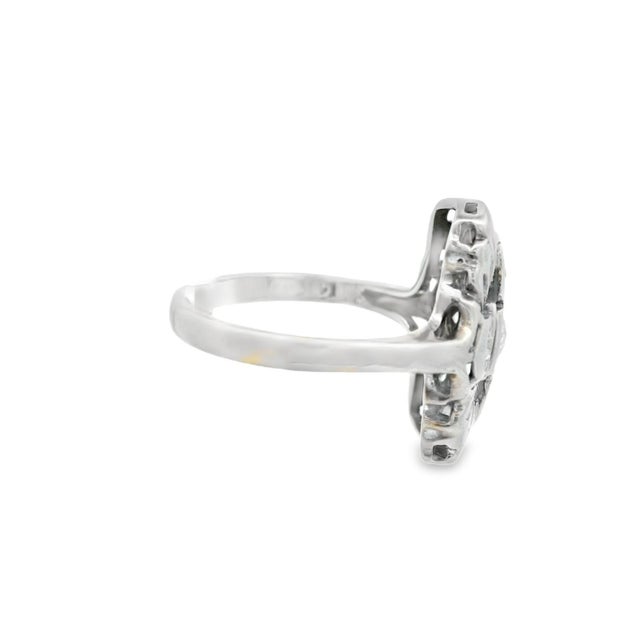 1920s Old European Cut 14k White Gold Antique Diamond Ring, Size 4.75 For Sale In Lexington, KY - Image 6 of 10