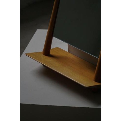 Wood Mid-Century Scandinavian Standing Table Mirror in Wood, 1950s-1960s For Sale - Image 7 of 18