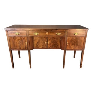19th Century Mahogany Hepplewhite Sideboard With Reeded Pillars For Sale