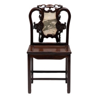 Shanghai Deco Marble Back Chair, C. 1930 For Sale
