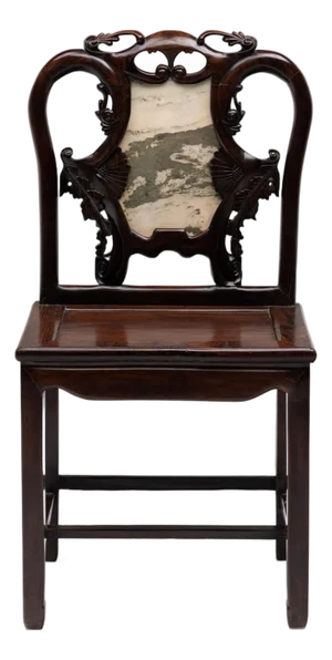 Shanghai Deco Marble Back Chair, C. 1930