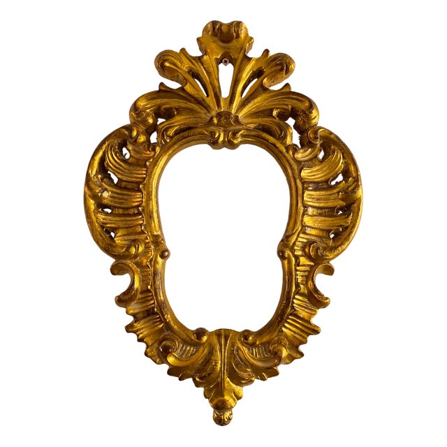 Rocaille Frame in Gold Leaf Gilded Wood, Italy, 1920s For Sale