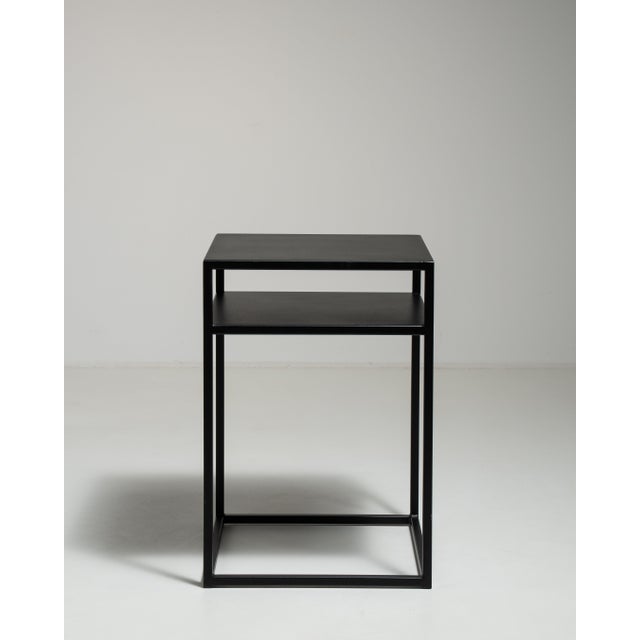 Early 21st Century Poland Black Wood Side Table For Sale - Image 13 of 15