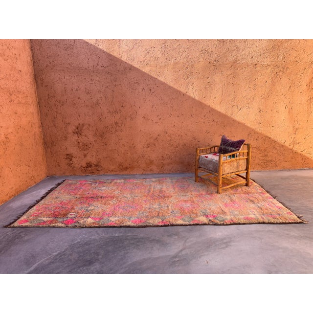 Mid-Century Pink Moroccan Rug 6x13 Ft For Sale - Image 10 of 10