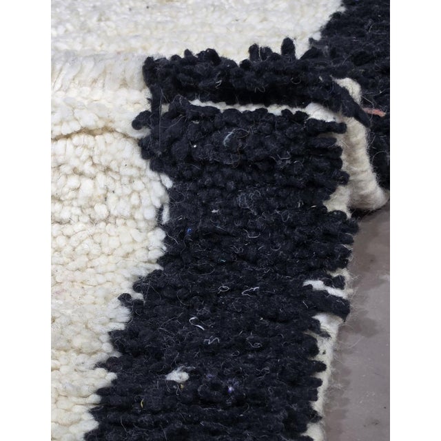 Moroccan White and Black Runner Rug - 6.3 X 1.7 Ft For Sale - Image 4 of 6