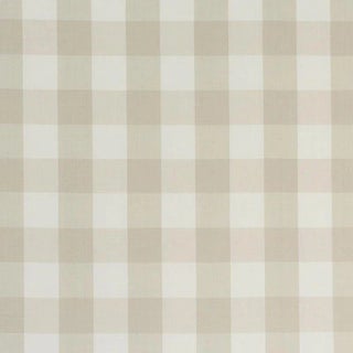 Schumacher Camden Cotton Check Fabric in Natural For Sale