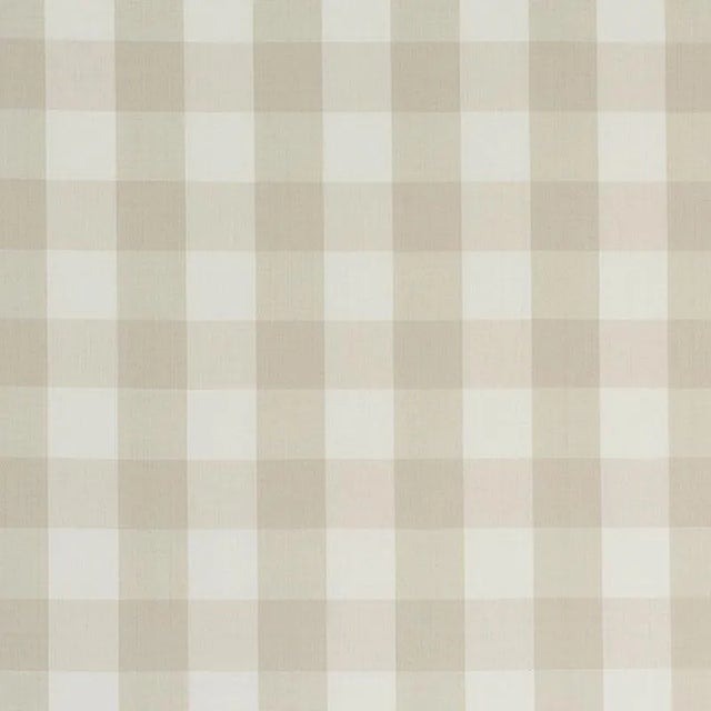 Schumacher Camden Cotton Check Fabric in Natural For Sale