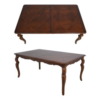 Drexel Heritage French Provincial Parquetry Inlaid Dining Table For Sale