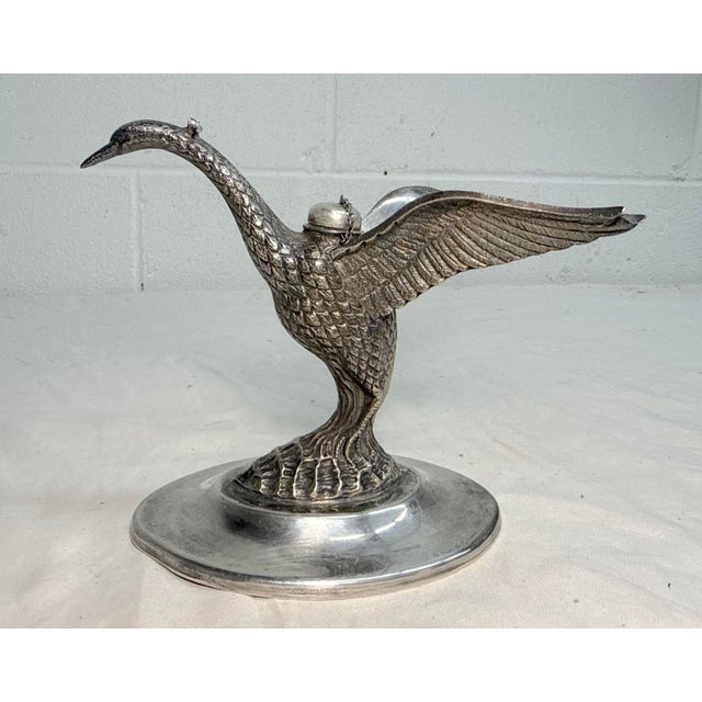 Silver Antique Silverplate Swan Bird Brandy Glass Warmer Table Top Oil Lamp Heater For Sale - Image 8 of 12