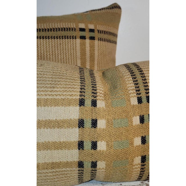 Textile 19Thc Double Sided Wool Horse Blanket Pillows -Two For Sale - Image 7 of 7