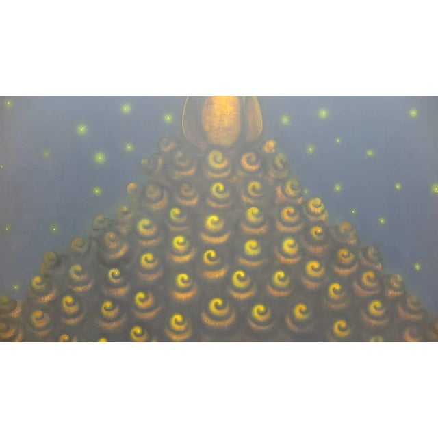 Ksem Khaolaor painting titled "Pinnacle of Enlightenment" Hair of the Buddha series # 3 of three individual paintings...
