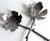 Late 20th Century Vintage Sculptural Maple Leaf & Branch Salad Servers in Silver – A Pair For Sale - Image 5 of 6