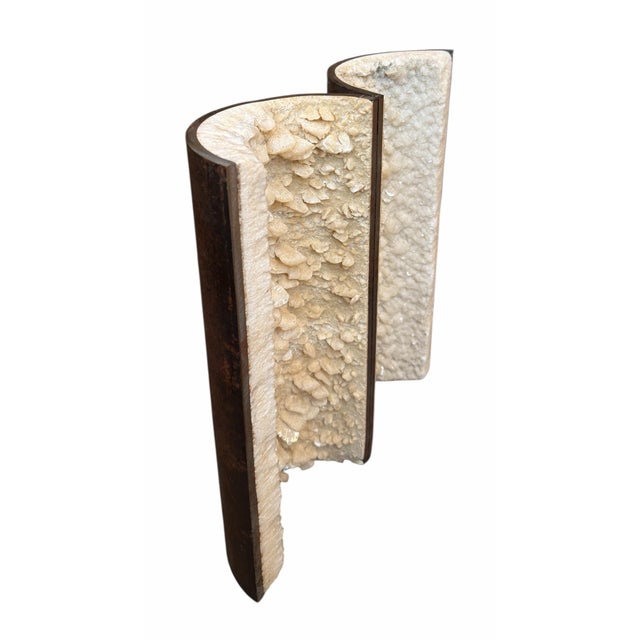 Galvanized Pipe Mineral Geode Industrial Chic Table Art For Sale - Image 4 of 8