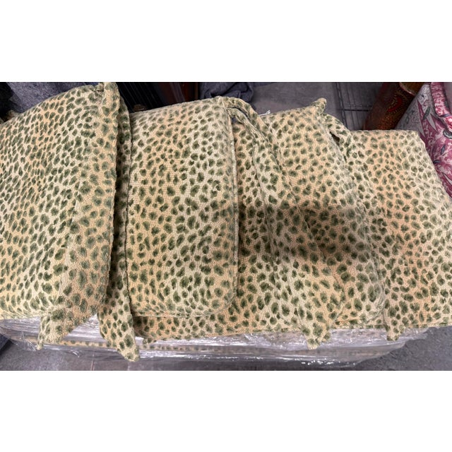 2020s Set of Four (4) Custom Cowtan and Tout Fabric Ocelot Dining Chair Cushions For Sale - Image 5 of 7