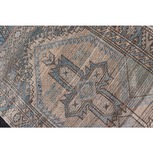 Vintage Turkish Oushak Runner With Geometric Medallions 2'6" X 10' For Sale - Image 10 of 10