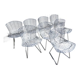 Vintage Set of 8 Attributed to Harry Bertoia for Knoll Side Chairs. For Sale