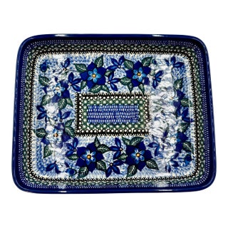 Polish Pottery' Unikat ’The Ultimate Bakeware Collection” Rectangular Baker # 1864 With Coa by Ceramika Artystyczna Company For Sale