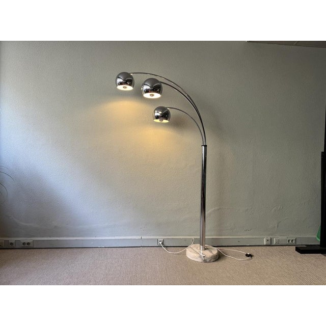 Italian Chromed Steel Floor Lamp with Three Arms attributed to Goffredo Reggiani, 1970s For Sale - Image 6 of 18