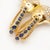 RCM Gioielli Sapphire and Diamond 18k Yellow Gold Earrings, A Pair For Sale - Image 4 of 13