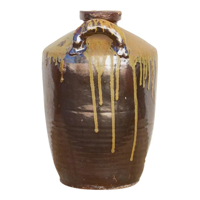 Antique Spanish Glazed Wine Jug For Sale