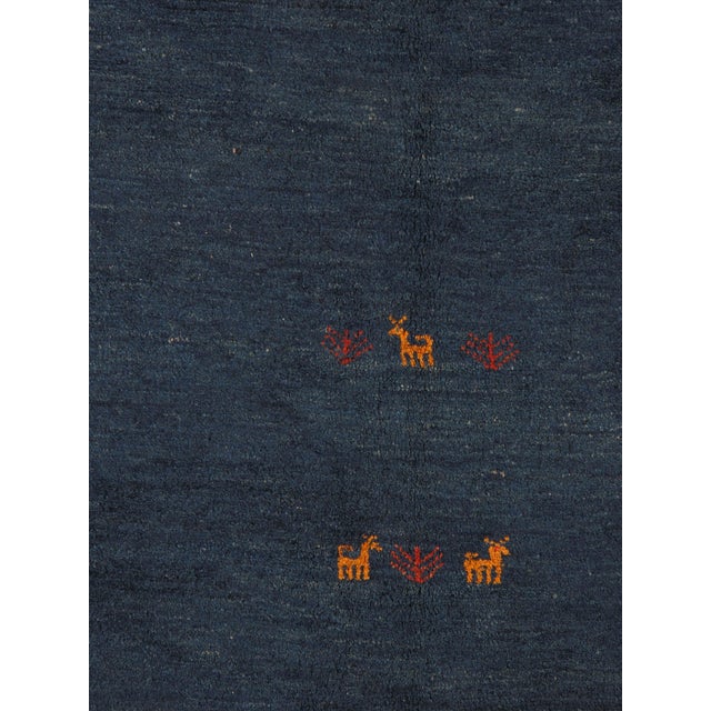 Contemporary Vintage Hand-Knotted Persian Gabbeh Rug 8'11" X 11'5" For Sale - Image 3 of 5