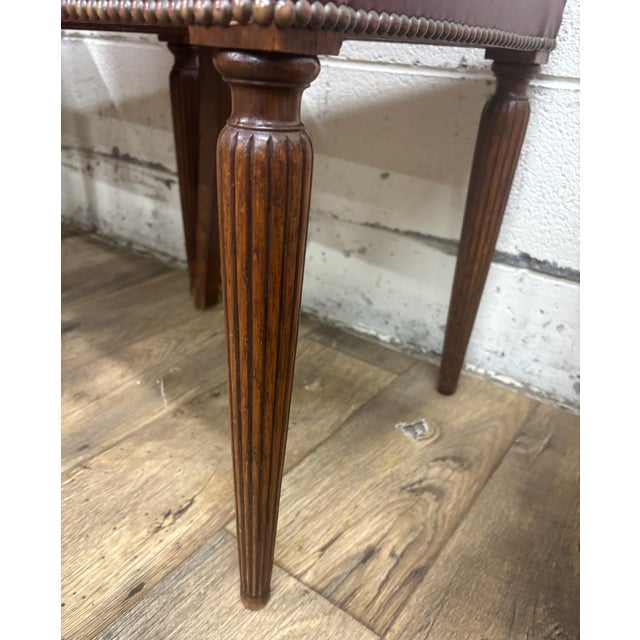 Vintage Art Deco Style Leather Dining Side Chairs - Set of 4 For Sale - Image 11 of 11