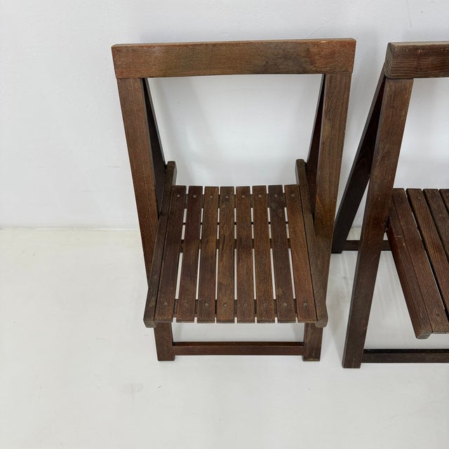 Vintage Wooden Folding Chairs by Aldo Jacober for Alberto Bazzani, 1960s, Set of 3 For Sale - Image 13 of 18