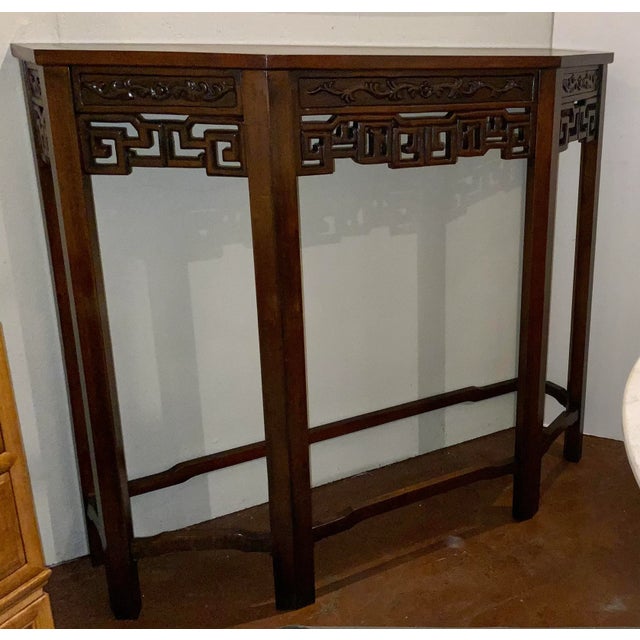 Early 20th Century Antique Asian Carved Wood Console Table For Sale - Image 5 of 5