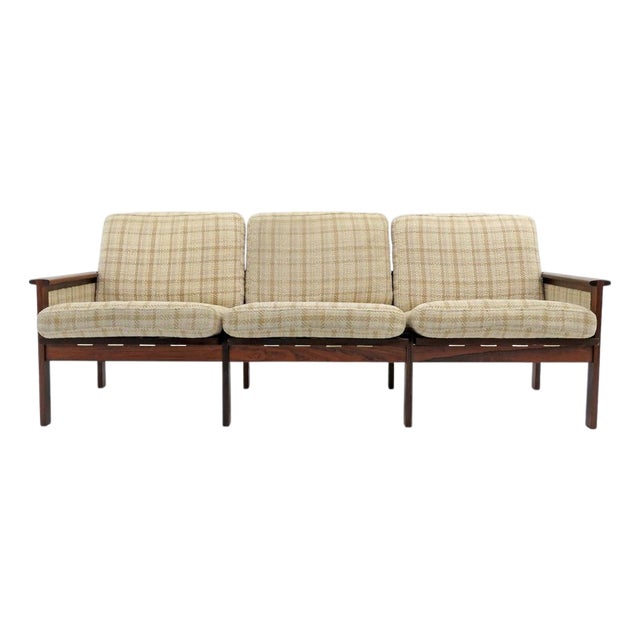 Illum Wikkelsø “Capella” Three Seater Sofa in Rosewood, 1950 For Sale