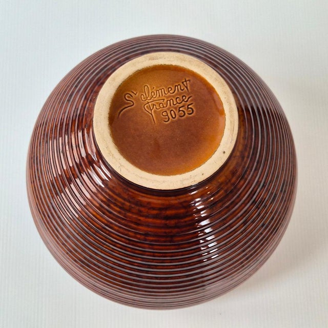 Vintage French Ceramic Vase from Saint-Clement, 1960s For Sale - Image 4 of 9