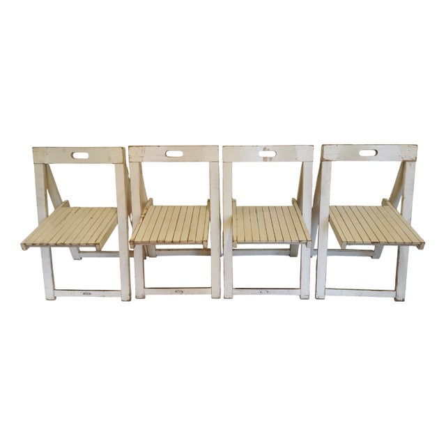 Vintage Trieste Folding Chairs by Aldo Jacober, 1970s, Set of 4 For Sale
