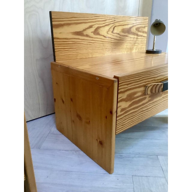 Wood Pine Wood Nightstands, 1970s, Set of 2 For Sale - Image 7 of 8