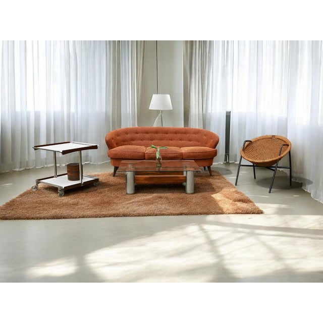 “Concha” Sofa in Hardwood & Chenille, Joaquim Tenreiro, 1960s For Sale - Image 13 of 13