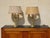 Matching bedside lamps with copper bases, originally a quadruple candlestick from the early 20th century. Wide base (Ø145...