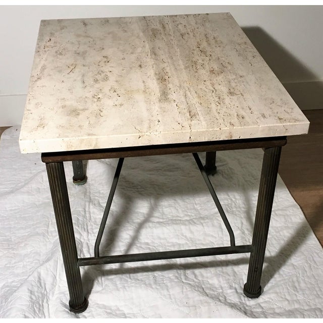 Travertine Indoor/Outdoor Side Table Chairish