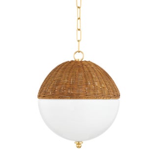 Mitzi Summer 12 in. 1 Light Pendant in Aged Brass Finish For Sale