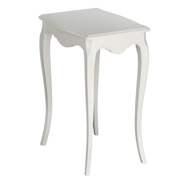 French 1920s Petite Antique White French Side Table For Sale - Image 3 of 8