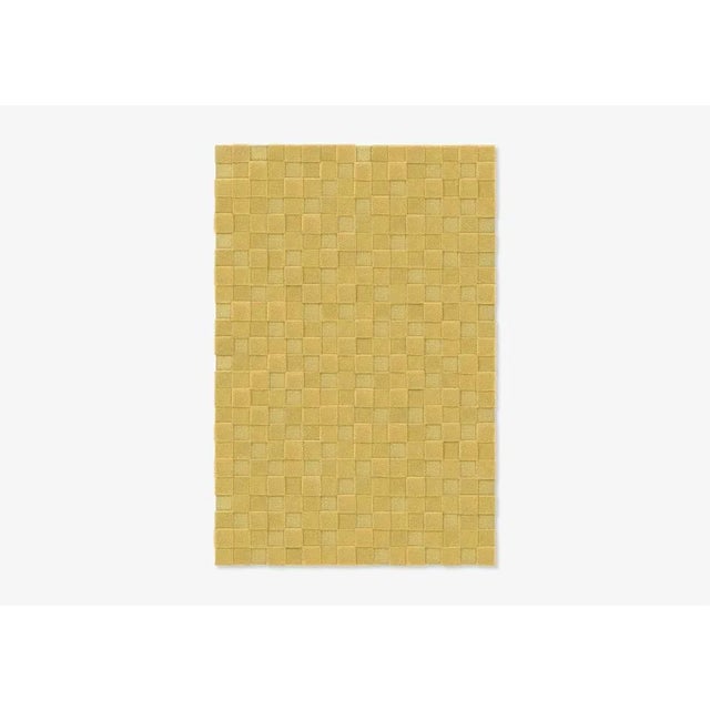 Contemporary Mustard Square Textured Rug from Marqqa For Sale - Image 3 of 3