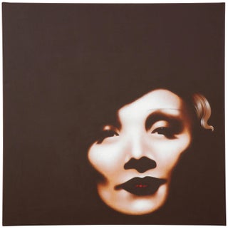 "Dietrich" Contemporary Original Acrylic Portrait Painting by Lynn Curlee For Sale