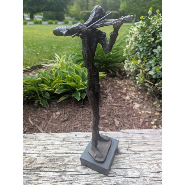 Contemporary Vintage Brutalist Diego Giacometti Style Bronze Figurine For Sale - Image 3 of 12